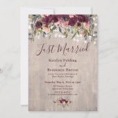 Houten bloemenlampjes Net Getrouwd Ontvangst Allee Kaart (Voorkant)