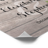 Houten bloemenslingerlichten Welkom trouwbord Poster (Hoek)