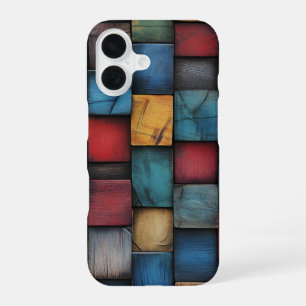 Houten blok textuur iPhone case 16 Hoesje
