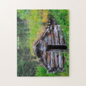 Houten Blokhut Alaska. Legpuzzel (Verticaal)