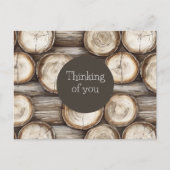 Houten blokhut die aan je denkt briefkaart (Voorkant)