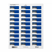 Houten Blokhut met Uitzicht op de Berg Etiket (Full Sheet)