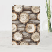 Houten Blokhut Verjaardag Kaart (Achterkant)