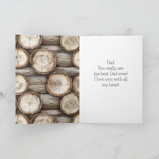 Houten Blokhut Verjaardag Kaart (Binnen)