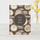 Houten Blokhut Verjaardag Kaart (Gele Bloem)