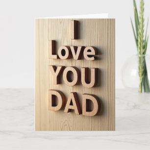 Houten Blokkaart Ik Hou van Jou Papa Kaart