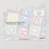 Houten blokken met alfabetten voor kinderen briefkaart (Achterkant)