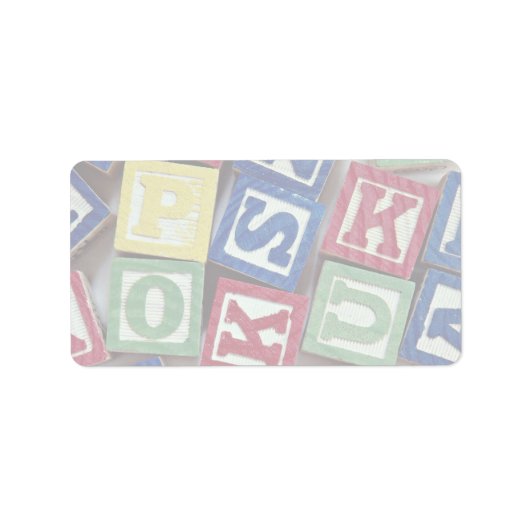 Houten blokken met alfabetten voor kinderen etiket (Voorkant)