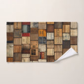 Houten bloktypografie en kunstcollage 2 bad handdoek (Handdoek)