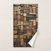 Houten bloktypografie en kunstcollage bad handdoek (Handdoek)