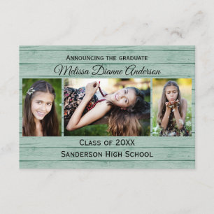 Houten Boards Achtergrond - 3x5 Graduation Party Kaart