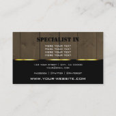 Houten Boards Donkerbruin Hout Grain Professional Visitekaartje (Achterkant)