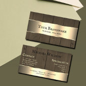 Houten Boards Donkerbruin Houten Grain Gouden Deco Visitekaartje
