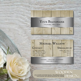 Houten Boards Lichtbruin Houten Graan Zilveren Dec Visitekaartje