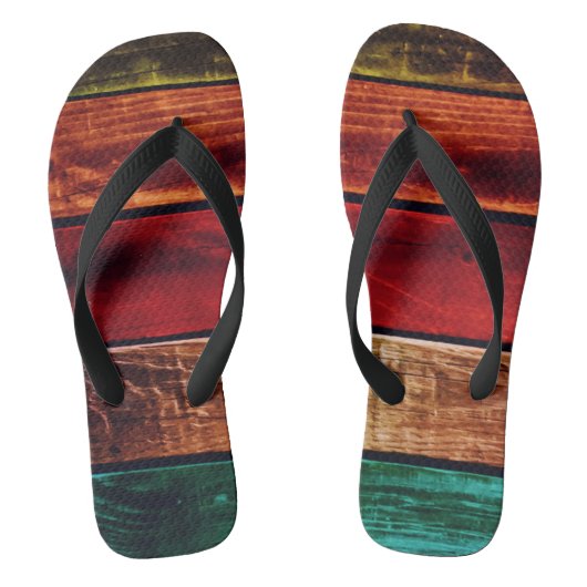 Houten Boards Multi Teenslippers Jandalen Slips (Voetbed)