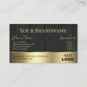 Houten Boards Zwart Houten Graan Logo en Gouden De Visitekaartje (Achterkant)