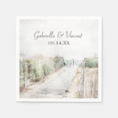 Houten Boardwalk naar het strand bruiloft Servet (Voorkant)