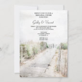 Houten Boardwalk naar het strand repetitie diner Kaart (Voorkant)