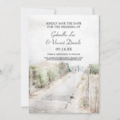 Houten Boardwalk to Beach Bruiloft Save the Date Kaart (Voorkant)