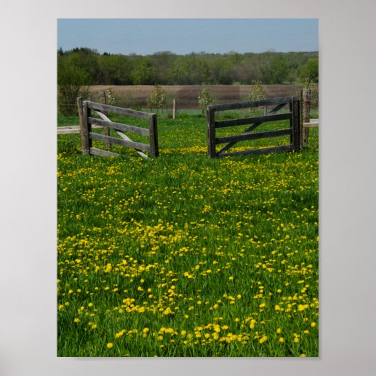 Houten Boerderijhekken Poster (Voorkant)