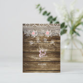 Houten boerenbedrijf & Kanten RSVP-kaart RSVP Kaartje (Staand voorkant)