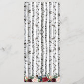 Houten bomen Navyblauw Burgundy Trouwmenu Kaarten (Achterkant)