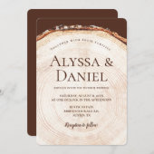 Houten Boom Bast Rustiek Custom Wedding Kaart (Voorkant / Achterkant)