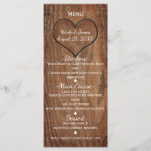 Houten boom gekarteld in het menu Hart Rustic Wedd (Voorkant)