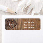 Houten Boom Gesneden Hart Rustieke Adresetiketten Etiket (Insitu)