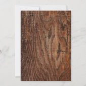 Houten boom gesneden hart rustieke bruiloft uitnod kaart (Achterkant)