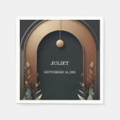 Houten boom rustieke schuur boerderij boog bruidsd servet (Voorkant)