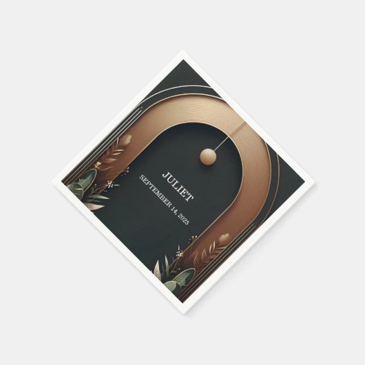 Houten boom rustieke schuur boerderij boog bruidsd servet (Hoek)