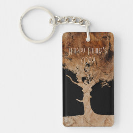 Houten boom sleutelhanger