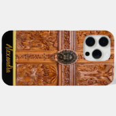 Houten boomdeur met een leeuwklopje Case-Mate iPhone case (Achterkant (horizontaal))