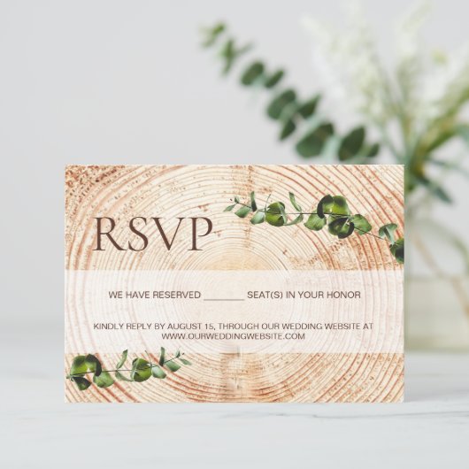 Houten boomschors Botanische bladeren gereserveerd Informatiekaartje (Staand voorkant)