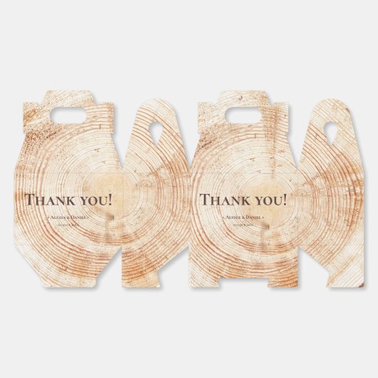 Houten boomschors ringen Textuur Custom Rustic Wed Bedankdoosjes (Ongevouwen)