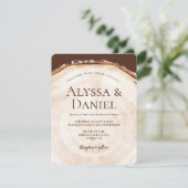 Houten boomschors Rustieke Bruiloft QR-code Kaart (Staand voorkant)