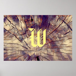 houten boomstam poster