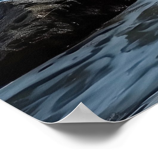 Houten boot aan zee poster (Hoek)