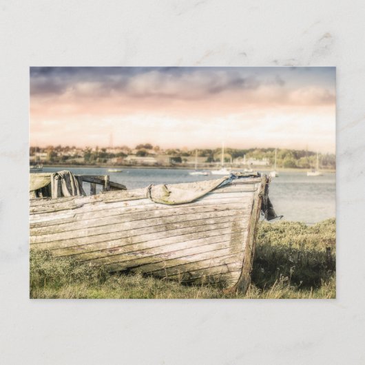 Houten boot briefkaart (Voorkant)