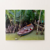 Houten boot in Mekongdelta Legpuzzel (Horizontaal)