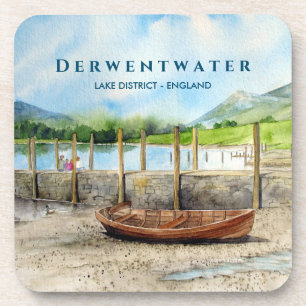Houten boot op Derwentwater Lake District Cumbria Bier Onderzetter