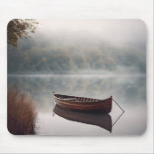 Houten boot op rustig meer muismat (Voorkant)