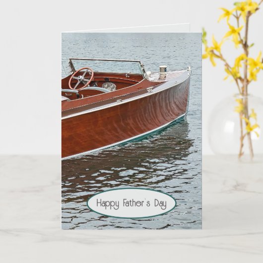 houten boot Vaderdag Kaart (Gele Bloem)