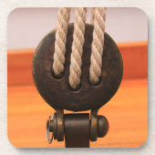 Houten bootblok — hard Onderzetter van kunststof (Voorkant)