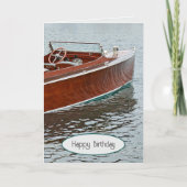  houten bootverjaardag kaart (Voorkant)