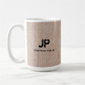 Houten bord Kijk naar monogram Sjabloon legant Koffiemok (Links)