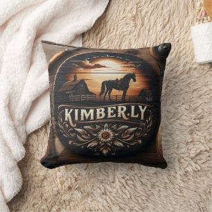 Houten bord met Kimberly Country Theme Kussen