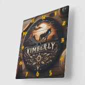 Houten bord met Kimberly Country Theme Vierkante Klok (Hoek)