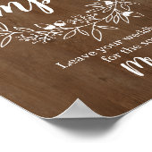 Houten bord Ons Pompoen Huwelijks Verloving Guestb Poster (Hoek)